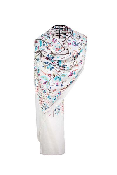 CASHMERE AND SİLK MAWLANA 85%Casmide 15% Silk Embroidered Shal