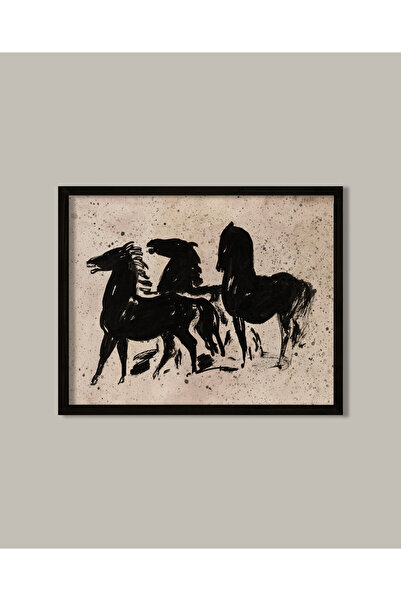 Vetro Design Poster înrămat cu cai negri