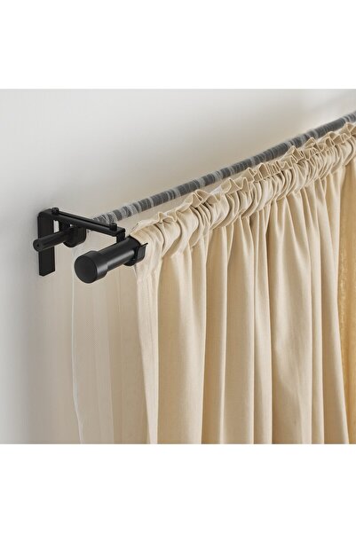 erorex Curtain rod, black, 120-210 cm