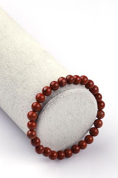 Alibaba Doğaltaş Red Jasper Natural Stone Bracelet 6mm Sphere Cut