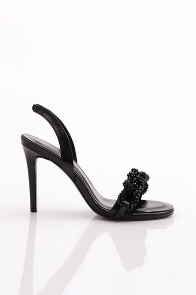 DGN Women's Black Stone Chain Evening Dress Shoes - Metallic 414121085