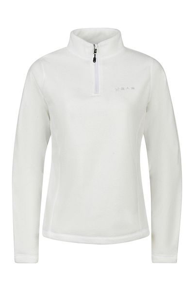 2AS Women's Half Zip Thin Fleece Sweatshirt - White