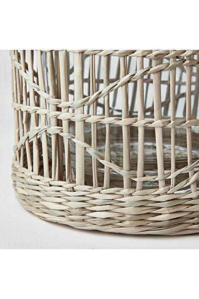 erorex Lantern for block candle, handmade sedge