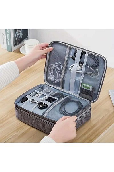 zyc Organize 3 Layers Electronic Devices and Cables Portable Travel Case