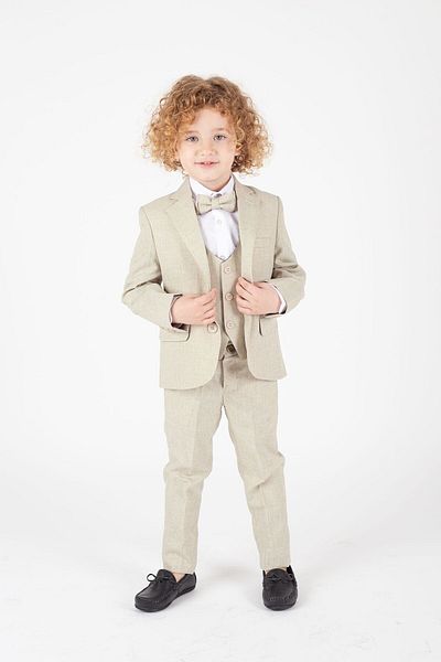 Terry Kids Boy's Slim Suit with Bow Tie and Vest