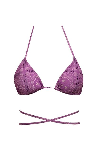 DeFacto Fall in Love – Bikinioberteil mit Schalkragen und Muster in normaler Passform C3176AX24SM