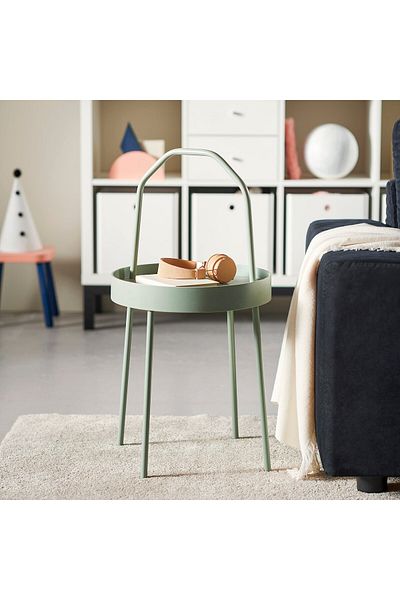erorex Side table, light grey-green, 38 cm