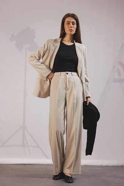 DeFacto Klassische Hose mit hoher Taillentasche und weitem Bein – lange C2020AX25SP