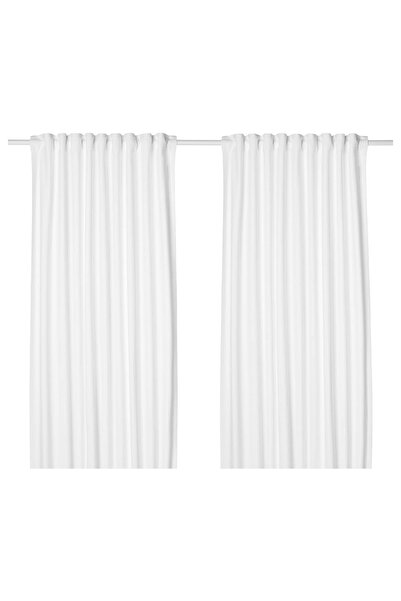 erorex Curtains, 1 pair, with heading tape/white, 145x300 cm