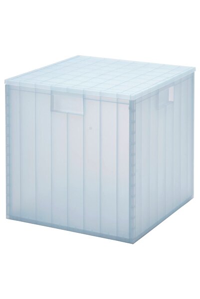 Generic صندوق تخزين مع غطاء، شفاف رمادي-أزرق، 33x33x33 سم