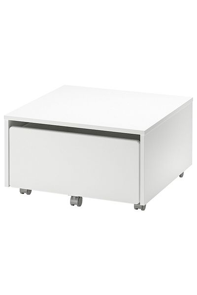 erorex Storage box with castors, white, 62x62x35 cm