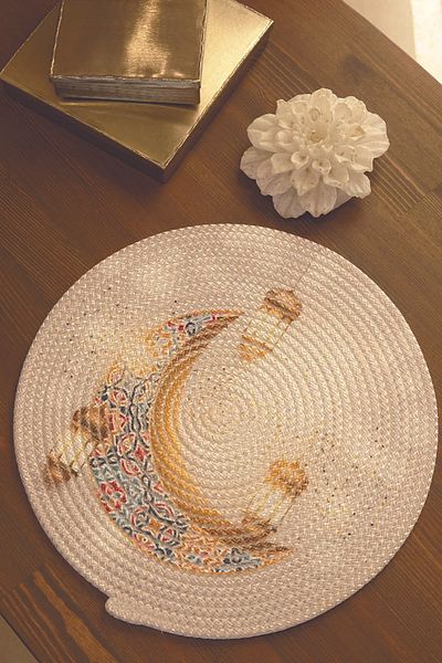 Pilloveland 35 cm Patterned Ramadan Cord Charger - American Service Ramadan Kareem (1 Piece)