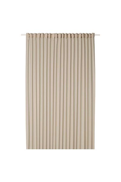 erorex Sheer curtain, 1 piece, with heading tape/beige, 300x300 cm