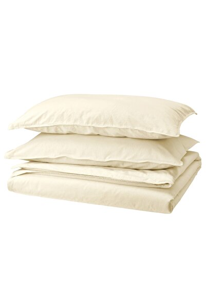 erorex Duvet cover and 2 pillowcases, natural, 240x220/50x80 cm