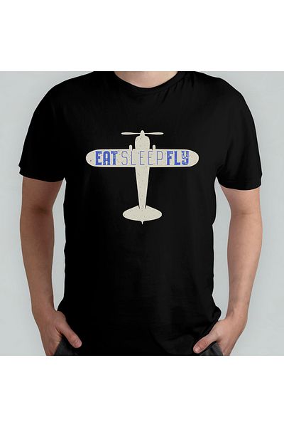 Pixxa Eat Sleep Fly - Μπλουζάκι Pilot Crew Neck 100% βαμβακερό μοντέλο 1