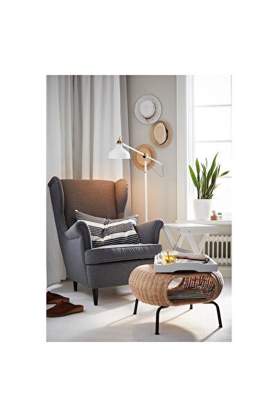 erorex Footstool with storage, rattan/anthracite