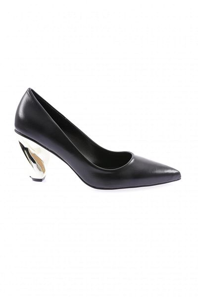 DGN Pantofi cu toc pentru femei cu vârf ascuțit negru - 65101535