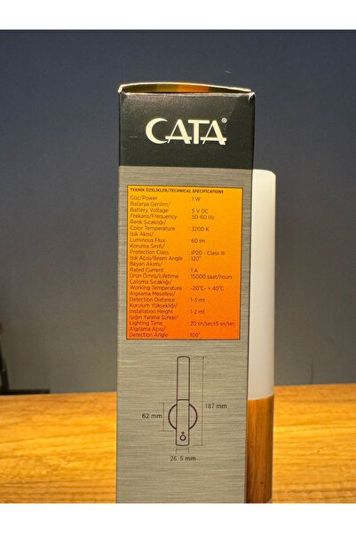 Cata CT5250 KUMRU ŞARJLI LED APLİK GÜNIŞIĞI SENSÖRLÜ