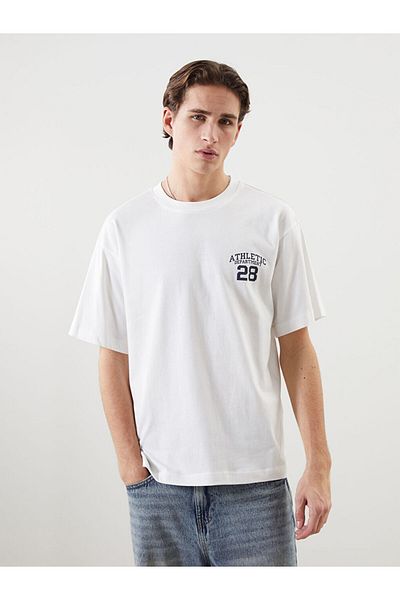 LC Waikiki Ανδρικό μπλουζάκι LCW Crew Neck με εμπριμέ χτενισμένο βαμβάκι