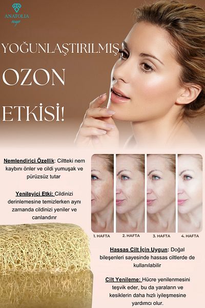 Anatolia Soap Natural Pumpkin Fiber Ozone Soap - Skin Renewing and Purifying Serum Effect Collagen