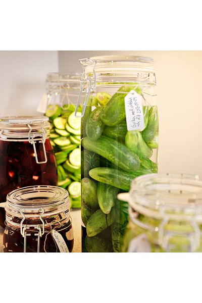 erorex Jar with lid, clear glass, 2 l