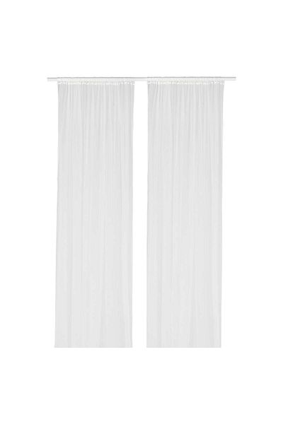 erorex Net curtains, 1 pair, with rod pocket/white, 280x300 cm