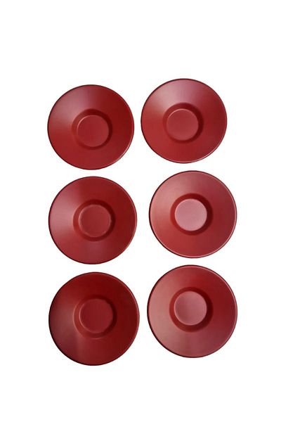 NEWSTORE HOME Matte Red Lux Melamine.6-Piece Tea Plate