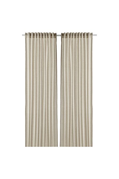 Generic ستائر، زوج واحد، أخضر زيتوني فاتح، 145×300 سم