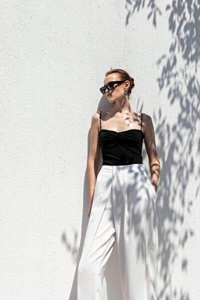 KAMEYA İNCE ASKILI DRAPE BLUZ 25S10737