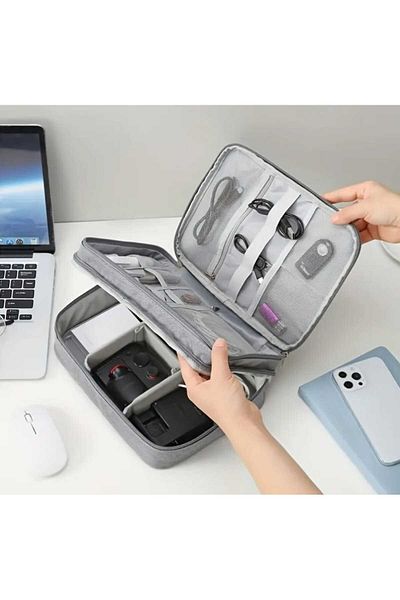 zyc Organize 3 Layers Electronic Devices and Cables Portable Travel Case
