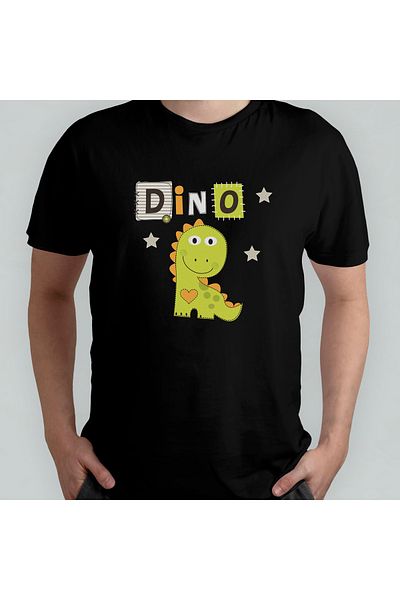 Pixxa Μπλουζάκι Dino Dinosaur Crew Neck 100% βαμβακερό μοντέλο 1