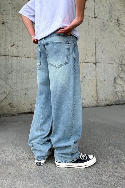 Flaw Wear Striped Green Baggy Jeans