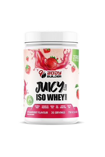 Body Builder 1.6 رطل ISO مصل اللبن - الفراولة الشفافة