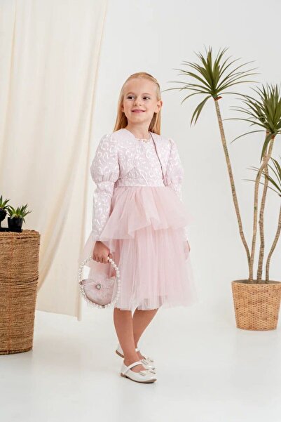 CRASSİ Κοριτσίστικο φόρεμα από τούλι με μπουφάν και τσάντα