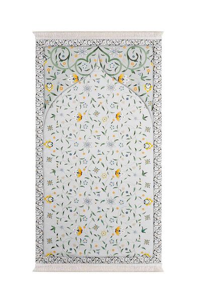 Bursa İpek Gray Quilted Sponge Prayer Rug