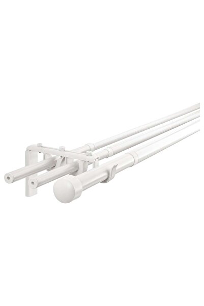 erorex Triple curtain rod combination, white, 120-210 cm