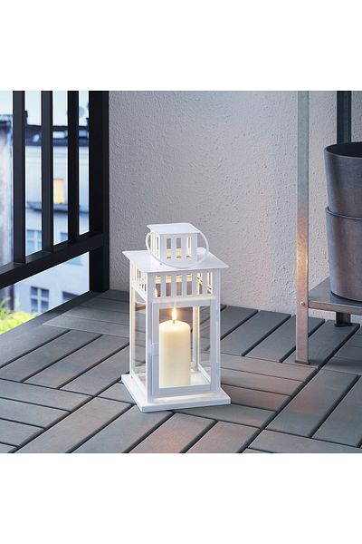 erorex Lantern for block candle, in/outdoor white, 28 cm