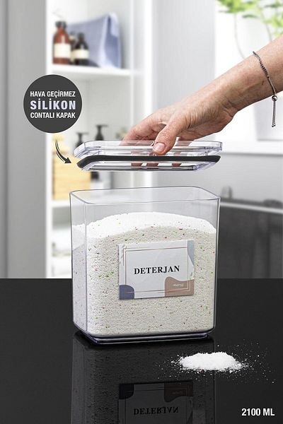 Okyanus Home Detergent Vacuum Rectangular 2.1 Lt Storage Container