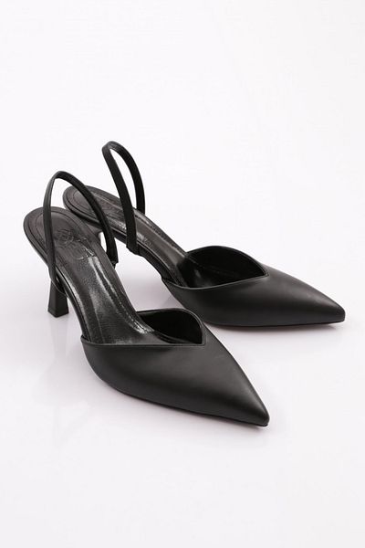 DGN Women's Closed Front Pointed Toe Heeled Shoes Black 818421085