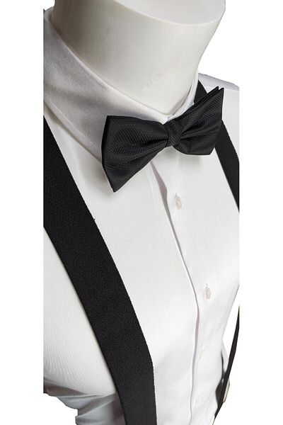 Elegante Cravatte Σετ ζαρτιέρες και παπιγιόν σε μαύρο χρώμα