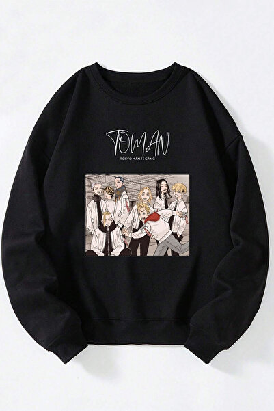 Anetos Φούτερ από βαμβάκι με λαιμόκοψη Tokyo Manji Toman Team Unisex