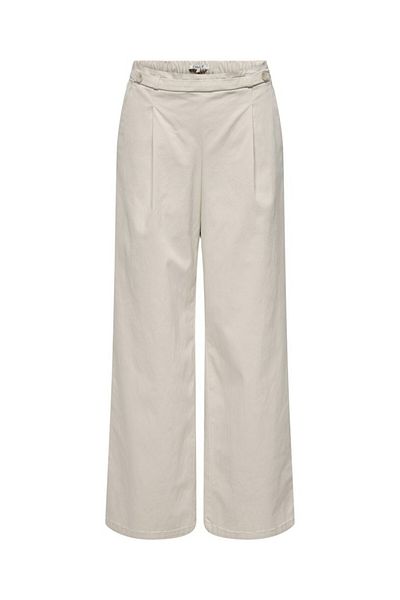 ONLY White Onlstella Mw Wide Pull-Up Trousers - Cc Pnt 15338662 -Pumicesto