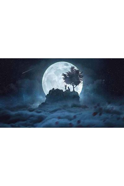 pixartsanat Foggy Full Moon 60X35 Pixart Art Diamond Mosaic Painting Diamond Türkiye