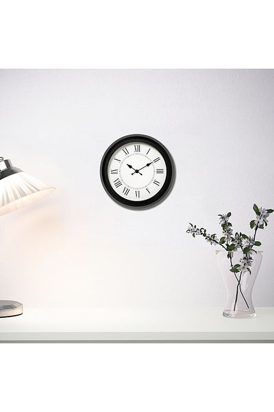 erorex Wall clock, black, 25 cm