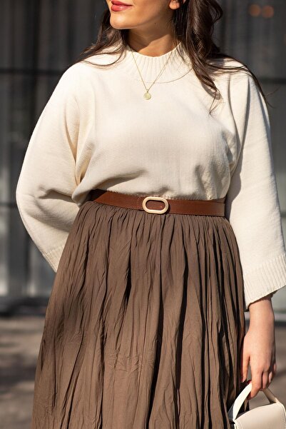 MELEK ARAZ Хакі вуаль спідниця