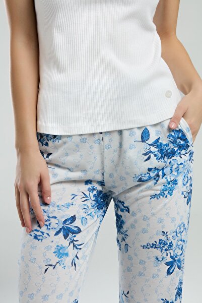 Pierre Cardin Top camisole cu gât rotund cu nasturi, set de buzunare cu imprimeu floral în partea de jos