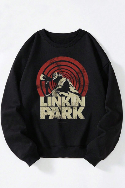 Anetos Μπλουζάκι από βαμβακερό μαύρο μεγάφωνο Linkin Park Unisex