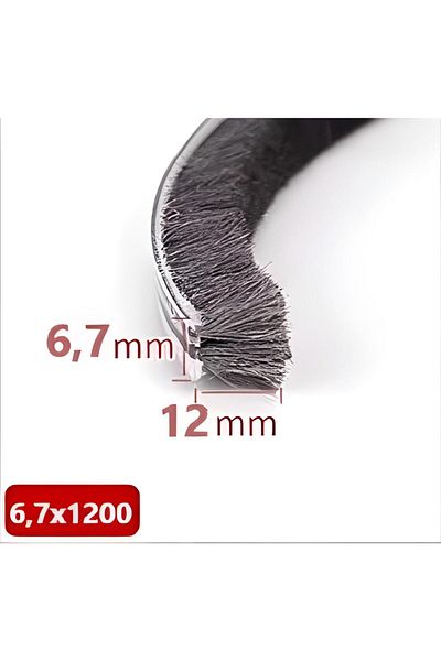 BABAWİCK Glass Balcony, Sliding Door Wick, Bristle Wick Base 6.7 Mm, Height 12 Mm, Length 10 Meters 67X1200