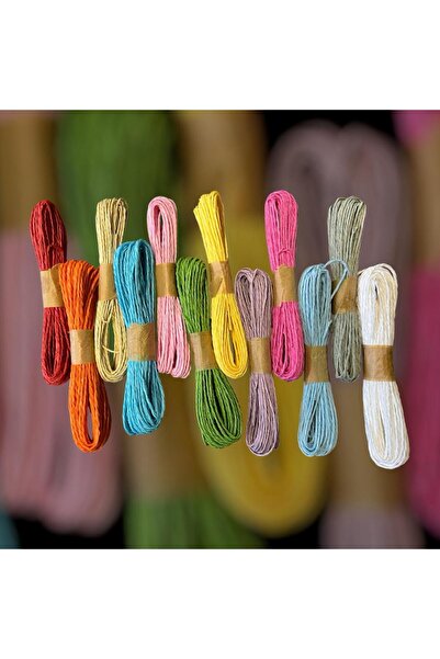 OZN AKSESUAR Πολύχρωμο χάρτινο σχοινί, 12 Συσκευασία (10m)