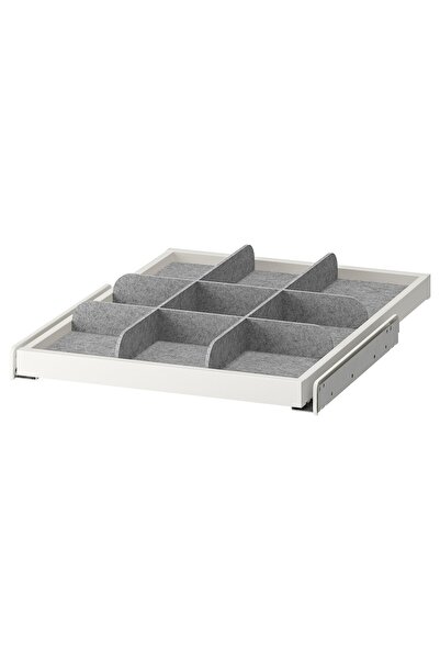 Generic Pull-out tray with divider, white/light grey, 50x58 cm